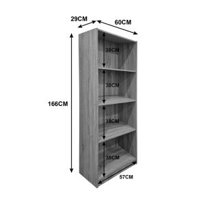 Library Kendy anthracite 60x30x167 cm