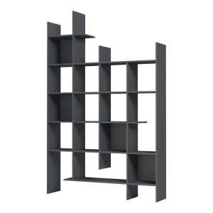 Bookcase Manco anthracite 122x25.5x188cm