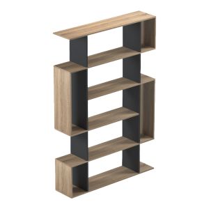 Bookcase Mito sonoma-anthracite 108.5x25x161cm