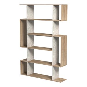 Mito bookcase sonoma-beige, marble look, 108.5x25x161cm