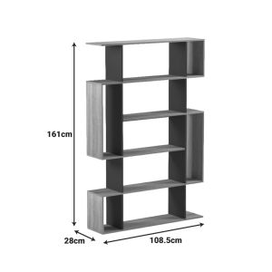 Mito bookcase anthracite-sonoma 108.5x25x161cm
