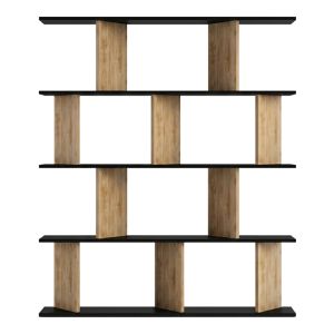 Ratu walnut bookcase with anthracite color 120x24.6x141cm