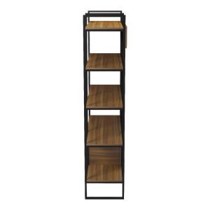 Rhombo bookcase, walnut-black, 120x35x180 cm