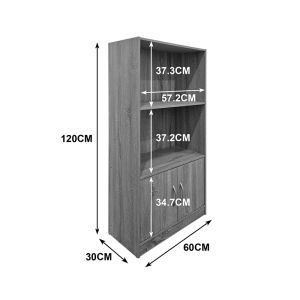 Tekaro bookcase white 60x30x120 cm