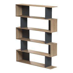 Tetri bookcase, sonoma-anthracite color, 121.8x25.4x158.8 cm