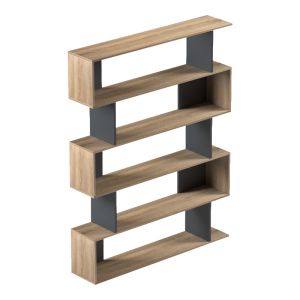 Tetri bookcase, sonoma-anthracite color, 121.8x25.4x158.8 cm