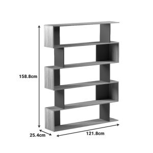 Tetri bookcase, sonoma-anthracite color, 121.8x25.4x158.8 cm