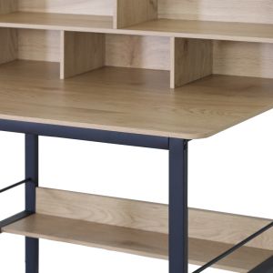 Desk Biuro oak - black metal 120x60x103cm