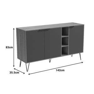 Бюфет Balain sonoma-antracit 142x35.5x83см