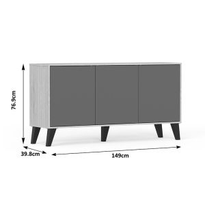 Бюфет Billy sonoma-antracit 149x40x77см