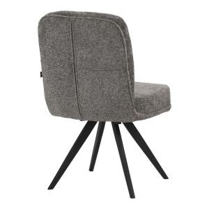 Въртящ се стол Novo, антрацитно букле плат, черни метални крака, 65.5x50x90см