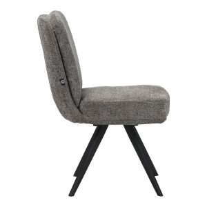 Въртящ се стол Novo, антрацитно букле плат, черни метални крака, 65.5x50x90см