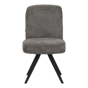 Въртящ се стол Novo, антрацитно букле плат, черни метални крака, 65.5x50x90см