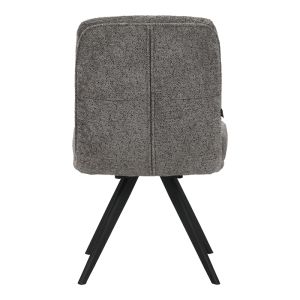 Въртящ се стол Novo, антрацитно букле плат, черни метални крака, 65.5x50x90см