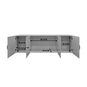 Wardrobe Alvia with four doors, loft, sonoma, 200x51x60 cm