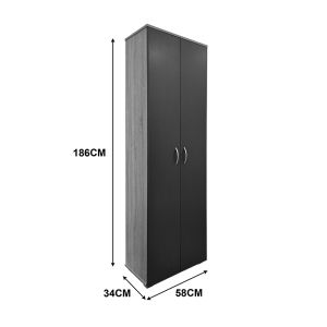 Wardrobe-shoe rack Racka sonoma-anthracite 58x34x186cm