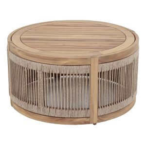 Garden round coffee table Mormont series HM6262.01 acacia wood in natural beige color Φ60X40 cm.