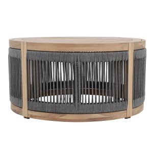 Garden round coffee table Mormont series HM6262.02 acacia wood in natural gray color Φ60X40 cm.