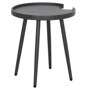 Garden round side table Teroc HM6433.01 aluminum in gray Φ47X53HСМ.