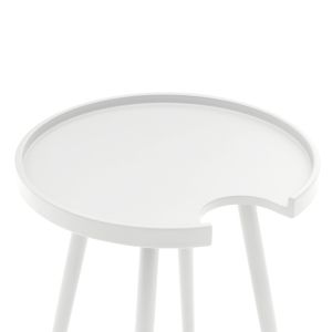 Garden round side table Teroc HM6433.02 aluminum color in white Φ47X53HСМ.