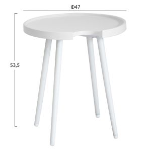 Garden round side table Teroc HM6433.02 aluminum color in white Φ47X53HСМ.