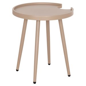 Garden round side table Teroc HM6433.03 aluminum in cappuccino Φ47X53HСМ.