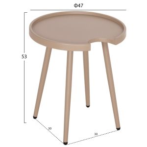 Garden round side table Teroc HM6433.03 aluminum in cappuccino Φ47X53HСМ.