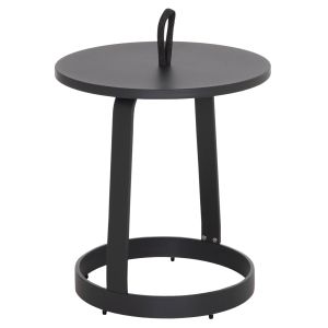 Garden side table Mino HM6433.01 aluminum and rope in gray Φ47X53ВСМ.