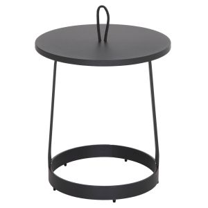 Garden side table Mino HM6433.01 aluminum and rope in gray Φ47X53ВСМ.