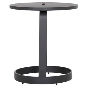 Garden side table Mino HM6433.01 aluminum and rope in gray Φ47X53ВСМ.