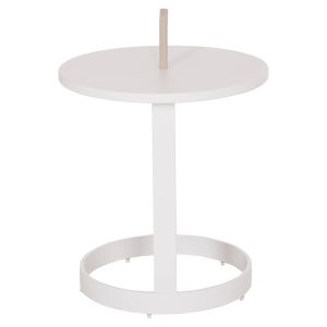Garden side table Mino HM6433.02 aluminum white and beige with rope Φ47X53ВСМ.