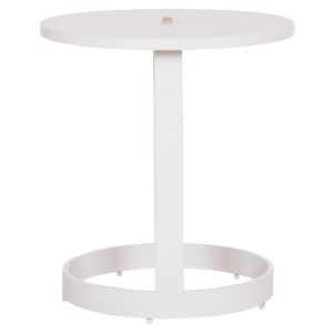 Garden side table Mino HM6433.02 aluminum white and beige with rope Φ47X53ВСМ.
