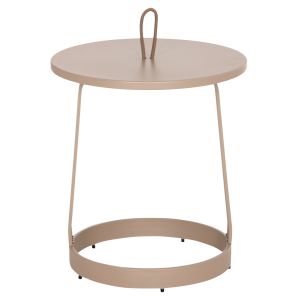 Garden side table Mino HM6433.03 aluminum and rope in cappuccino Φ47X53HСМ.