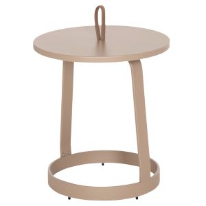 Garden side table Mino HM6433.03 aluminum and rope in cappuccino Φ47X53HСМ.