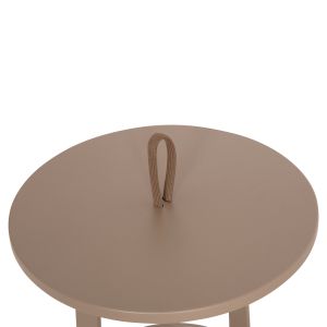 Garden side table Mino HM6433.03 aluminum and rope in cappuccino Φ47X53HСМ.