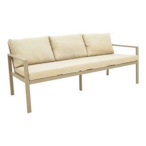 Градински сет Gardenly I, 4 части, алуминий, цвят капучино, със сиво-бежови възглавници