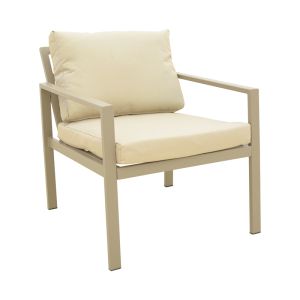 Градински сет Gardenly I, 4 части, алуминий, цвят капучино, със сиво-бежови възглавници