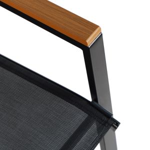 Градински сет от 3 части Figo HM10730.03-- 2 метални стола и квадратна маса 60X60 см черни