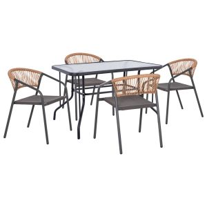 Градински сет от 5 части Adam HM10727.01 метални столове и маса 110X60СМ сиви