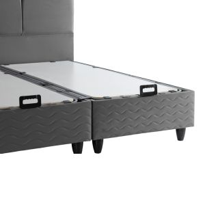 Двойно легло Punto с място за съхранение, антрацит, кадифе 160x200 см