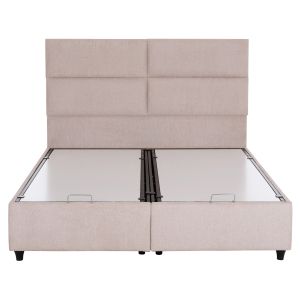 Двойно легло с място за съхранение Milo HM622.32 бежов плат--за матрак 160X200СМ