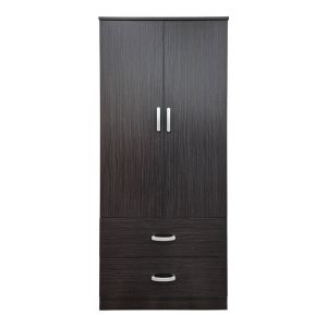 Double-wing wardrobe with 2 drawers Alvia wenge 80x51.5x180cm