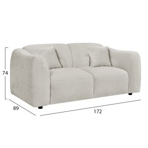 Two-seater sofa Junoa HM3334.02 ecru fabric 172X89X74WCM.