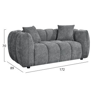 Two-seater sofa Lykke HM3324.01 gray fabric 172X89X70WCM.