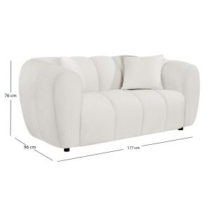 Two-seater sofa Opale SM3320.02 light beige fabric 177X96X76ВСМ.