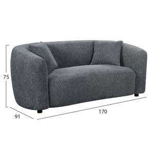 Two-seater sofa Nord HM3322.01 gray fabric 170X91X75 cm.