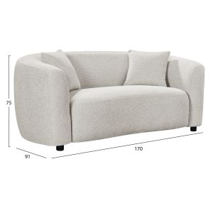 Two-seater sofa Nord HM3322.02 light beige fabric 170X91X75 cm.