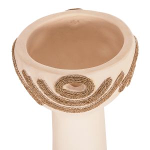 Decorative vase Dean HM4679.02 terracotta in creamy white with angel rope -- Φ18X35HCM.