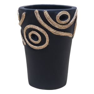 Decorative vase Dean HM4677.01L terracotta in black - Φ22X33HСМ.