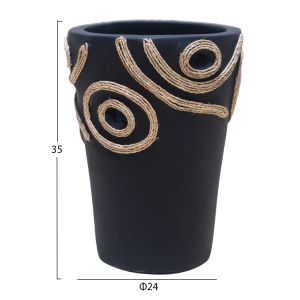 Decorative vase Dean HM4677.01L terracotta in black - Φ22X33HСМ.